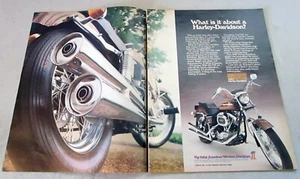 Harley-Davidson 1976 FXE-1200 motocicleta original anuncio impreso en color de 2 páginas - Imagen 1 de 1