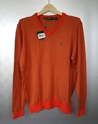 Suéter Bobby Jones laranja gola V médio novo com etiquetas - Imagem 1 de 4