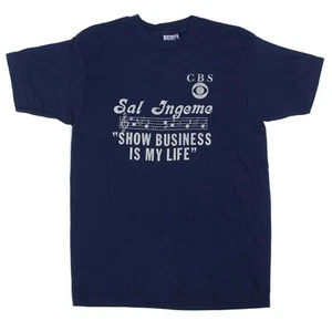 Vtg 80's Sal Ingeme Columbia Records Exec Single Stitch Blue T-Shirt sz L /736 - Picture 1 of 3