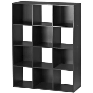 Cube Storage 12-Cube Bookshelf Closet Organizer Storage Shelves Shelf Cube Black - Picture 1 of 14
