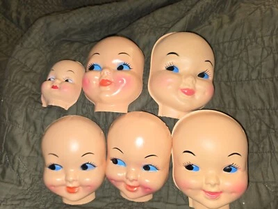 6 caras de niña celuloide vintage con ojos azules y hoyuelos rarezas Foto 1 de 4