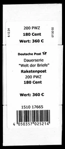 BRD Welt der Briefe 3870 Raketenpost -Bander/Faltschach., VpD. 6.12.24-08:13:48 - Bild 1 von 1