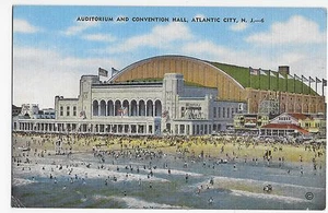 Atlantic City Auditorium Convention Hall NJ New Jersey Vintage Postcard - Picture 1 of 2