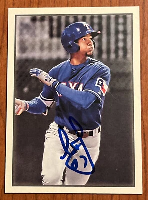 LEODY TAVERAS Signed 2019 Bowman Heritage Card Texas Rangers World Series AUTO - Image 1 of 2
