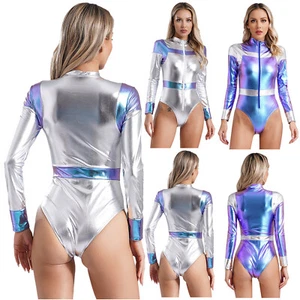 Tuta donna spacewoman nightclub interstellare viaggiatore costumi sexy cerniera - Foto 1 di 30