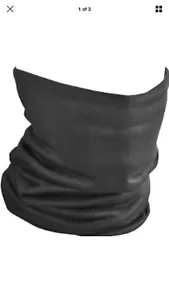 Tubo Senza Cuciture Tinta Unita Nero Scaldacollo Maschera Viso Sci Snowboard Moto Biker - Foto 1 di 5