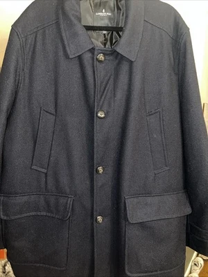 London Fog CHORE JACKET Men’s Wool Blend NAVY Button Up XXL Coat Thick Liner Foto 1 de 4