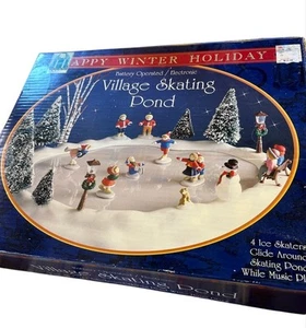 VINTAGE HAPPY WINTER VILLAGE SKATING POND PARTS ONLY! DOESN’T WORK - Picture 1 of 2