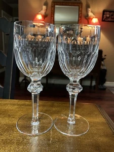 7.3/8"x2 1/2" Waterford Crystal Curraghmore Claret Wine Glasses Set of 2 As Is - Picture 1 of 6