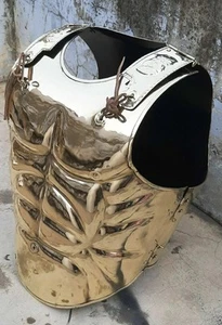 Halloween Medieval Roman Greek Muscle Chest Armor Brass Cuirass Larp Costume - Picture 1 of 6