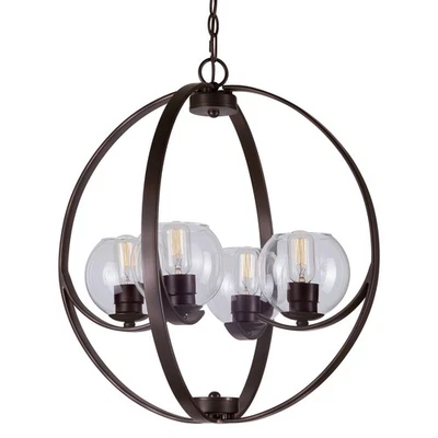 Forte Lighting 2649-04 Frankie 4 Light 22"W Pillar Candle Pendant - Bronze - Image 1 of 2