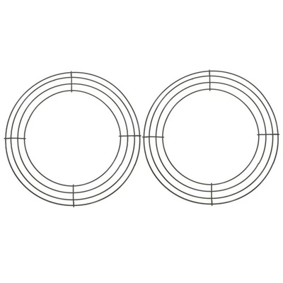 2Pcs Wreath Frame Round Wire Wreath Form for DIY Floral Decorations - image 1 of 4