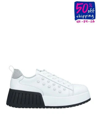 RRP€362 RUCOLINE Leather Wedge Sneakers US9 UK6 EU39 Swarovski Pearls - Image 1 of 4