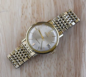 Vintage OMEGA Seamaster Hippocampus Gold Top Automatic Watch Beads of Rice Band - Picture 1 of 5