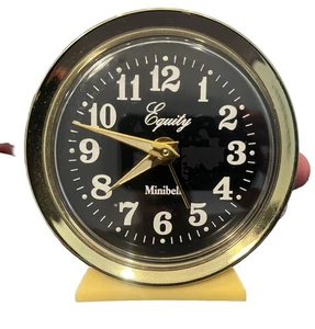 Reloj Despertador Equity Minibell Brilla en la Oscuridad Reloj de Cuerda Probado Funciona MCM Fuerte - Imagen 1 de 5