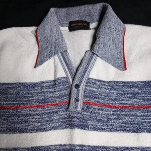 Vintage 60s Continental Striped Terry Cloth Polo Shirt - Picture 1 of 6