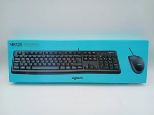Logitech MK120 Plug-and-Play USB Keyboard and Mouse Combo Black - Picture 1 of 4