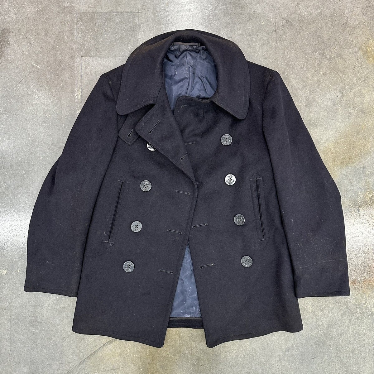 30's U.S.NAVY 10 Button P-Coat Vintage Navy Pea Coat In Original