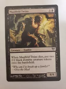 MTG Magic The Gathering Card Maalfeld Twins Creature Zombie Black Avacyn Restore - Picture 1 of 2