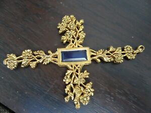 pendentif Kenzo croix vintage métal doré signé
