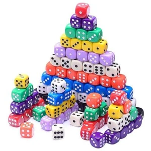 5 10 30 Pack Six-Sided Coloured Dice Spot 6 Colours D6 Dice Set - Replace Dice - Picture 1 of 3