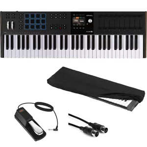 Arturia KeyLab 61 mk3 Pro MIDI Controller (Black) w/ Pedal, Cover & cable KIT - Picture 1 of 11