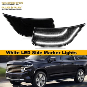 White Side Marker Lights For 2021-up Cadillac Escalade Chevy Suburban GMC Yukon - Picture 1 of 8