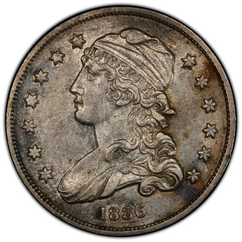 1836 PCGS AU Details Capped Bust Quarter. Strong Details! Cover