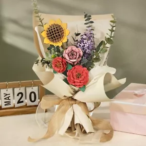 Rowood Wooden Flower Bouquet Puzzle Hand-Make Eco-friend Materials romantic Gift - Picture 1 of 7
