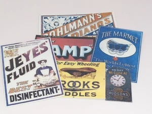 Dolls House 1:12 scale Enamel style Shop Sign x 6 (set B) - Picture 1 of 7