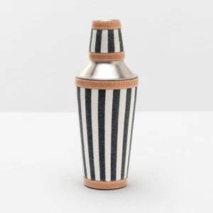 Blue Pheasant 'Hamilton' Leather & Canvas Cocktail Shaker, New - Picture 1 of 2