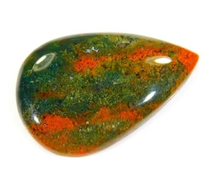 40 CT Natural Multi Bloodstone Jasper Pear Cabochon Gemstone 38x23x6 mm NZ=0219 - Picture 1 of 7