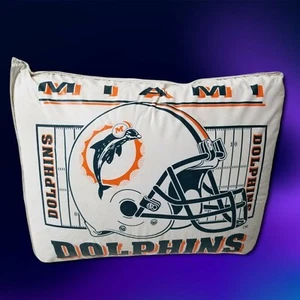 Vintage 90s Miami Dolphins  NFL Seat  Cushion Rain Poncho Travel Set PVC - Picture 1 of 7