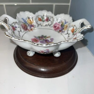 Vintage Victoria China Candy or Nut Serving Dish Made In Czechoslovakia Floral. - Picture 1 of 9