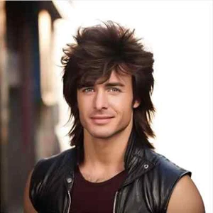 Synthetic Hair Mullet Wig Adult Funny Wigs for Men for 70s 80s Wig Brown Wigs - Bild 1 von 9