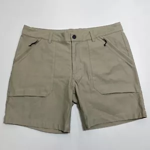 Mountain Hardwear Utility Shorts Mens 36 Beige Cotton Blend Stretch Hiking - Picture 1 of 12