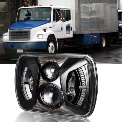 1x Farol de LED Halo DRL para Freightliner MT35/45/55 FL60 FL70 FL80 DOT 7x6 5x7 - Imagem 1 de 4