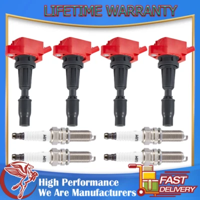 4XIgnition Coil +Iridium Spark Plug UF764 for 17-22 Genesis G70 G80 G90 2.0/2.4L - Image 1 of 4