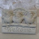 Vintage 1993 Carruth Welcome Sign Plaque 3D Baby Birds On Branch 6.5? X 5?