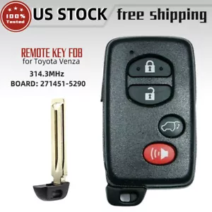 271451-5290 for 2009 - 2016 Toyota Venza Smart Key Keyless Remote Fob HYQ14ACX - Picture 1 of 7