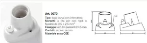 0070 PORTALAMPADE IN PORCELLANA E27 BASE CURVA + Interruttore - Imagen 1 de 1