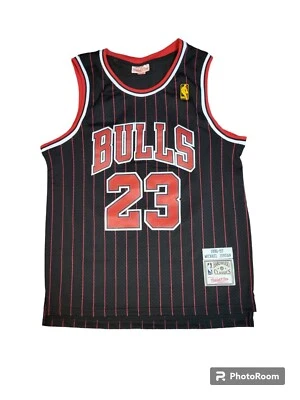 MITCHELL & NESS Hardwood Classics Michael Jordan Bulls Black Pinstripe Small NBA Jersey