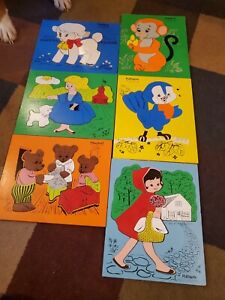 Vintage Playskool Little Red Riding Hood 13pc Puzzle  185-23 lot of 6 puzzles