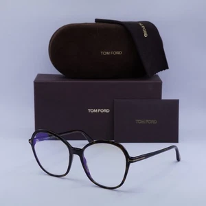 NUEVAS Gafas Tom Ford FT5577-B 052 Habana Oscura/Bloque de Luz Azul Transparente 55mm - Imagen 1 de 5