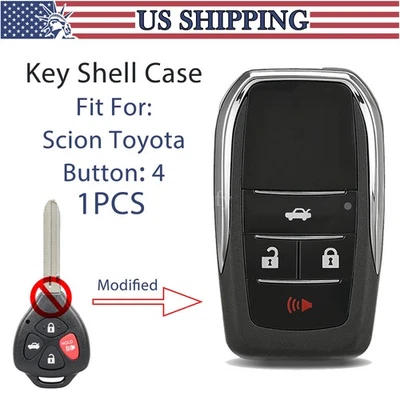 For Toyota Corolla Camry 2007 2008 2009 2010 2011 Upgrade 4B Flip Key Fob Case - Image 1 of 4