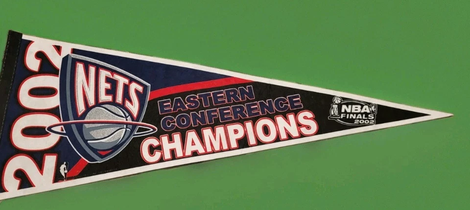 New Jersey Nets 2002 Eastern Conference Champions NBA Finals Pennant Vintage - Image 1 of 1