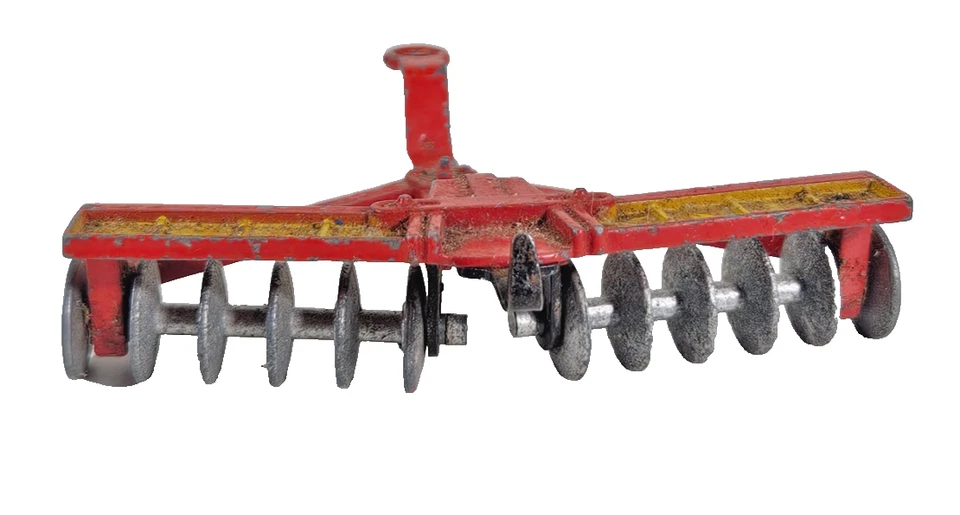 Grada de disco Dinky Toys de colección número 322 rojo granja juguete fundido a presión modelo Mecanno Foto 1 de 4