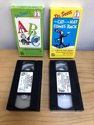 Dr. Seuss VHS Lot of 2 The Cat In The Hat Comes Back & ABC Alphabet Random House - Image 1 of 3