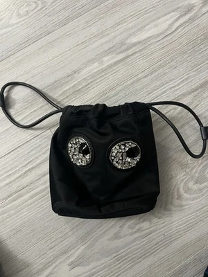 Bolso de mano Anya Hindmarch lindo ojo negro cristal estrás cara lujo Foto 1 de 4