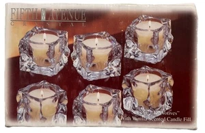 Fifth Avenue Crystal ICE VOTIVES (6) With Vanilla Candles (NEW) - Picture 1 of 6